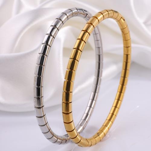 Titanium Steel Bracelet & Bangle, Round, plated, for woman, more colors for choice, Sold By PC