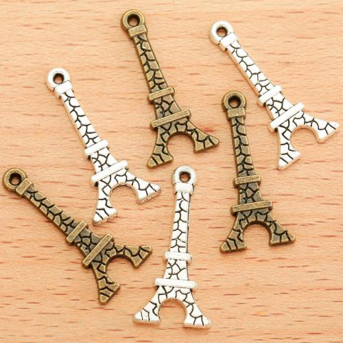 Tibetan Style Pendants, Building, plated, DIY, more colors for choice, 25x12mm, 100PCs/Bag, Sold By Bag