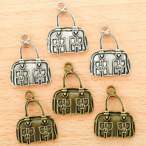 Tibetan Style Handbag Pendants, plated, DIY, more colors for choice, 27x21mm, 100PCs/Bag, Sold By Bag