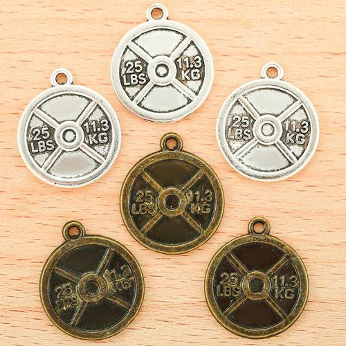 Tibetan Style Pendants, Round, plated, DIY, more colors for choice, 23x20mm, 100PCs/Bag, Sold By Bag