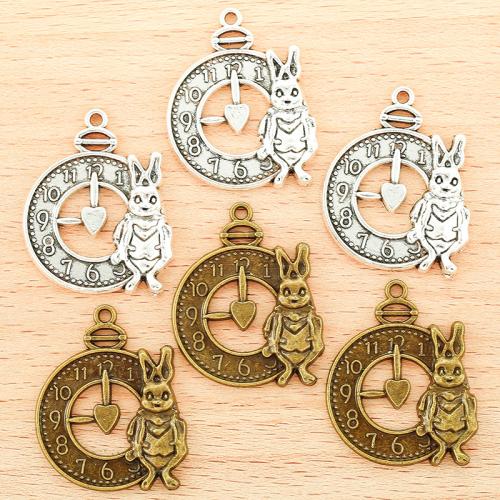 Tibetan Style Pendants, Rabbit, plated, DIY, more colors for choice, 31x25mm, 100PCs/Bag, Sold By Bag