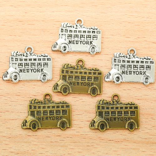 Vehicle Shaped Tibetan Style Pendants, Bus, plated, DIY, more colors for choice, 22x17mm, 100PCs/Bag, Sold By Bag