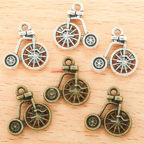 Vehicle Shaped Tibetan Style Pendants, Bike, plated, DIY, more colors for choice, 17x16mm, 100PCs/Bag, Sold By Bag