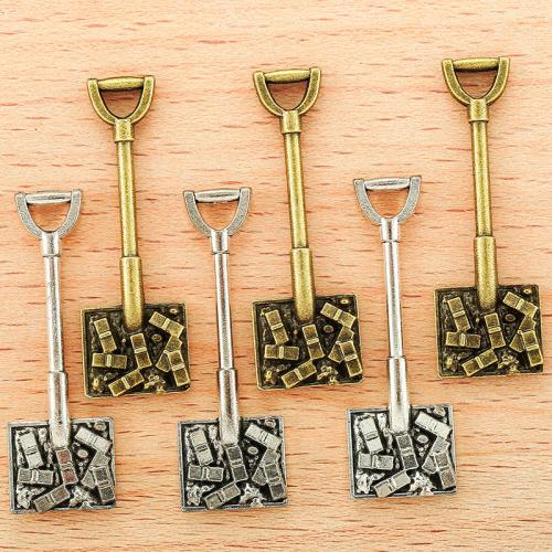 Tibetan Style Tool Pendants, Shovel, plated, DIY, more colors for choice, 35x11mm, 100PCs/Bag, Sold By Bag