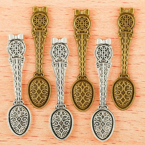 Tibetan Style Pendants, Spoon, plated, DIY, more colors for choice, 34x8mm, 100PCs/Bag, Sold By Bag