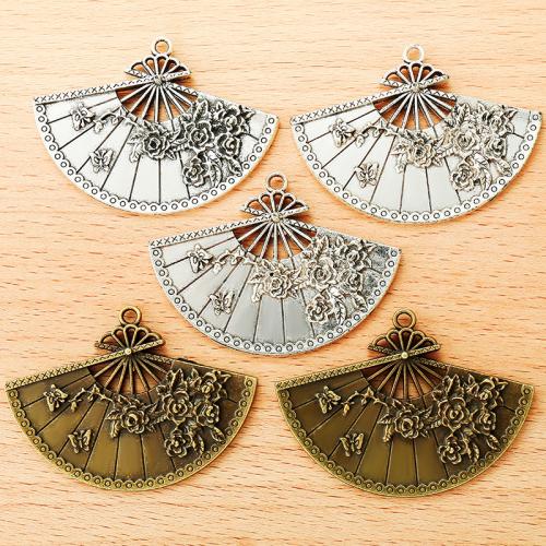 Tibetan Style Pendants, Fan, plated, DIY, more colors for choice, 39x54mm, 100PCs/Bag, Sold By Bag