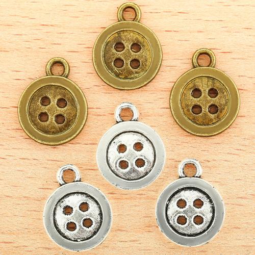 Sinc Alloy Pendants, Cruth Button, plátáilte, DIY, dathanna níos mó le haghaidh rogha, 16x13mm, 100ríomhairí pearsanta/Mála, Díolta De réir Mála