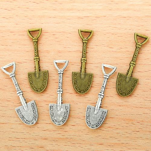 Tibetan Style Tool Pendants, Shovel, plated, DIY, more colors for choice, 32x10mm, 100PCs/Bag, Sold By Bag