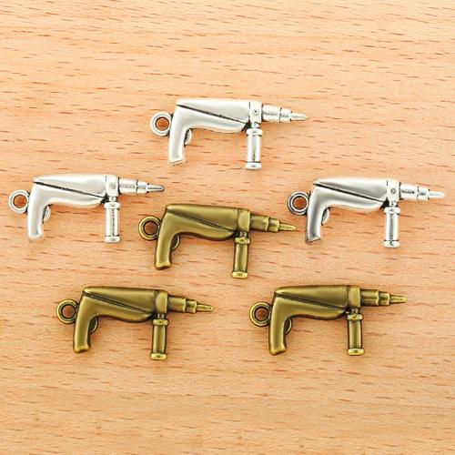 Tibetan Style Tool Pendants, Electrodrill, plated, DIY, more colors for choice, 26x12mm, 100PCs/Bag, Sold By Bag