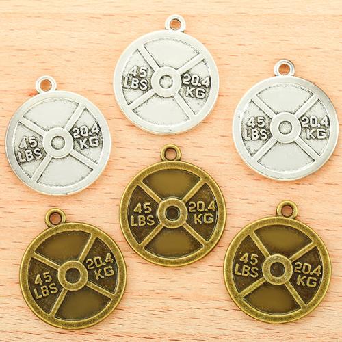 Tibetan Style Pendants, Round, plated, DIY, more colors for choice, 28x24mm, 100PCs/Bag, Sold By Bag