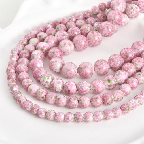 Lampwork Beads, Round, DIY & different size for choice, pink, Sold By PC