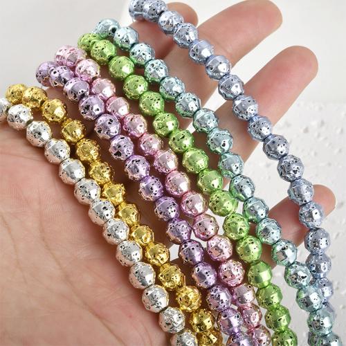 Natural Lava Beads, DIY, more colors for choice, 7mm, Hole:Approx 1.2mm, Approx 55PCs/Strand, Sold By Strand