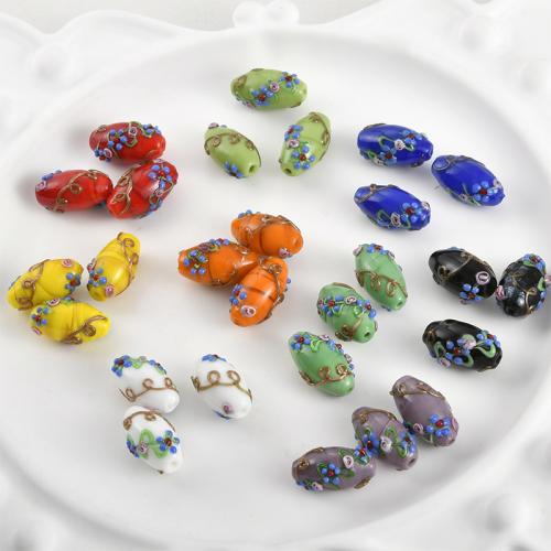 Håndlavede Lampeperler, Lampwork, du kan DIY, flere farver til valg, 23.30x13mm, Solgt af PC