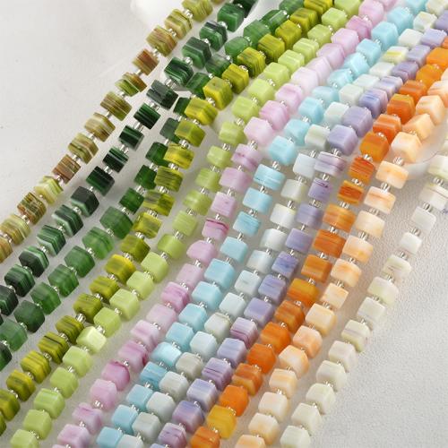 Grânulos de gemstone jóias, Pedra natural, Quadrado, DIY, Mais cores pare escolha, about:5-6cm, Aprox 55PCs/Strand, vendido por Strand