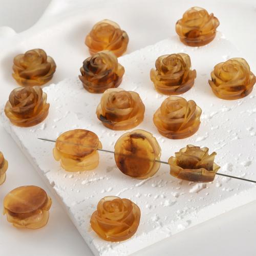 Resin Jewelry Beads Flower DIY yellow Approx 1.6mm Sold By PC