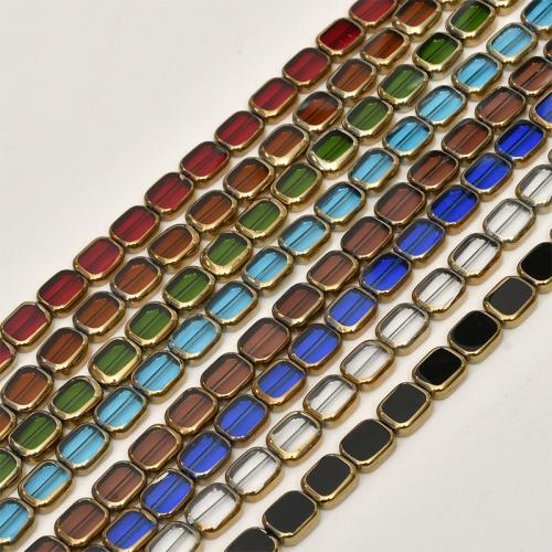 Fashion Glass Beads, plated, DIY, more colors for choice, 11.50x9.50mm, Approx 27PCs/Strand, Sold By Strand