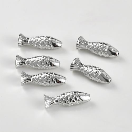 Brass Jewelry Beads, Fish, plated, DIY, more colors for choice, nickel, lead & cadmium free, 23.20x7.50mm, Sold By PC