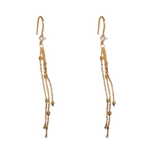 Boucles d'oreilles en laiton zircon cubique pavent, Plaqué d'or, pavé de micro zircon & pour femme, plus de couleurs à choisir, 71x2mm, Vendu par paire