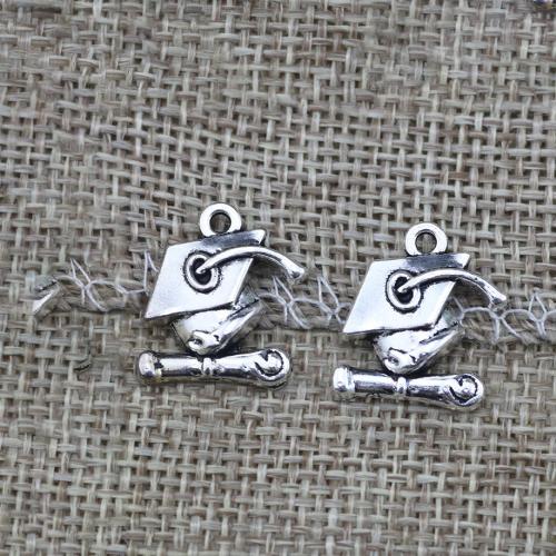 Tibetan Style Hat Pendants, antique silver color plated, DIY, 17x14mm, 100PCs/Bag, Sold By Bag