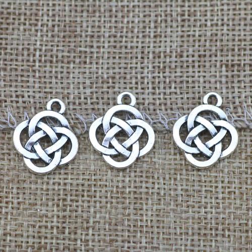 Zinc Alloy Pendants Chinese Knot antique silver color plated DIY Sold By Bag