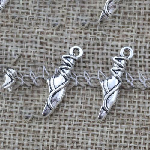 Pendentifs de chaussures en alliage de zinc, Plaqué de couleur d'argent, DIY, 24x7mm, 100PC/sac, Vendu par sac