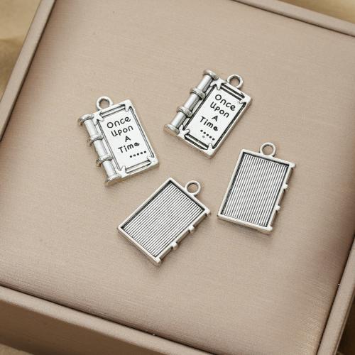 Tibetan Style Pendants, Book, antique silver color plated, DIY, 14x21mm, 100PCs/Bag, Sold By Bag