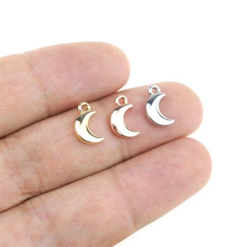 Tibetan Style Moon Pendants, plated, DIY, more colors for choice, 7x11mm, 100PCs/Bag, Sold By Bag