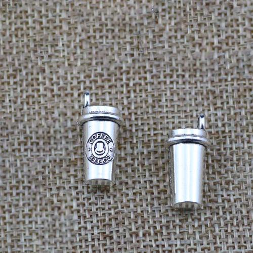 Zink-Aluminium-Anhänger, Zinklegierung, Tasse, antik silberfarben plattiert, DIY, 21x10mm, 100PC/Tasche, verkauft von Tasche