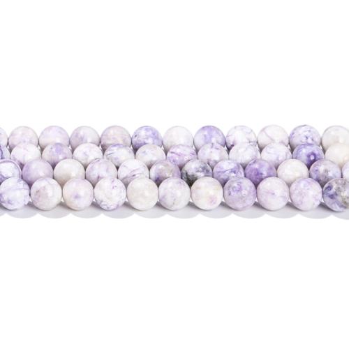 Turquoise Beads, Natural Turquoise, Round, polished, DIY, purple, 8mm, Approx 47PCs/Strand, Sold By Strand