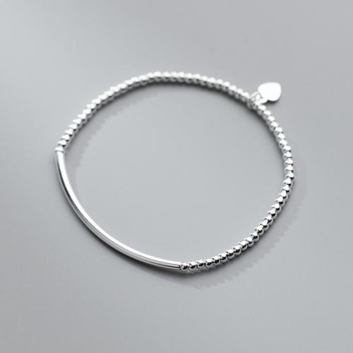 Plata de ley 925 Pulsera, Estilo coreano & para mujer, plateado, longitud:aproximado 6.3 Inch, Vendido por UD