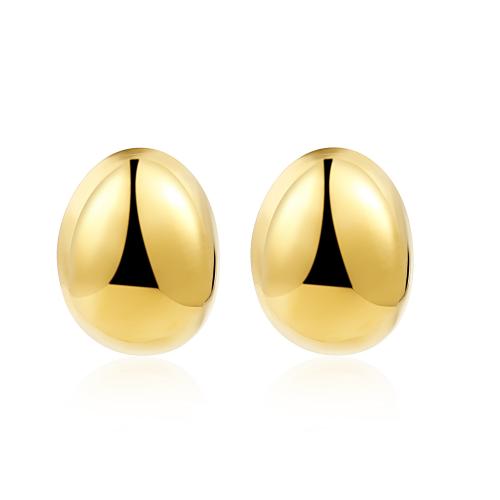 Stainless Steel Stud Earrings, 304 Stainless Steel, 18K gold plated, fashion jewelry & for woman, golden, 35x27mm, Sold By Pair