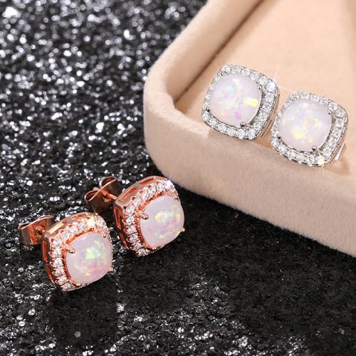 Cubic Zirconia Micro Pave Brass Earring, fashion jewelry & micro pave cubic zirconia & for woman, more colors for choice, 11.50mm, Sold By Pair