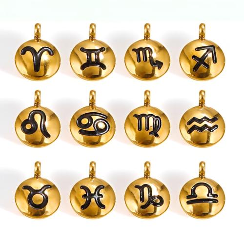 Stainless Steel Pendants, 304 Stainless Steel, Zodiac symbols jewelry & DIY & different designs for choice & enamel, more colors for choice, 8x11mm, 10PCs/Bag, Sold By Bag