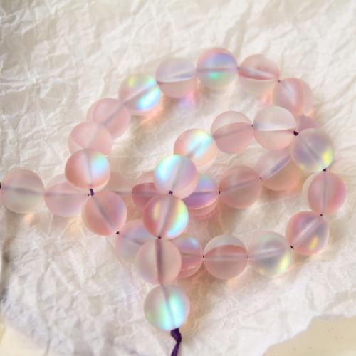 Fashion Glass Beads, Round, DIY & frosted, pink, 12mm, Approx 100PCs/Bag, Sold By Bag