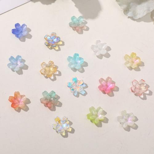 Perles en verre de mode, fleur, dégradé de couleur & DIY, plus de couleurs à choisir, 10mm, Environ 100PC/sac, Vendu par sac