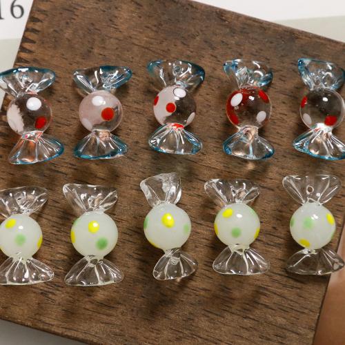 Fashion Lampwork Pendants, Candy, DIY, more colors for choice, 28x16mm, Approx 100PCs/Bag, Sold By Bag