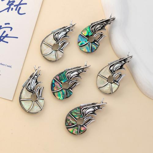 Shell Brooch with Zinc Alloy Lobster silver color plated Unisex Sold By PC