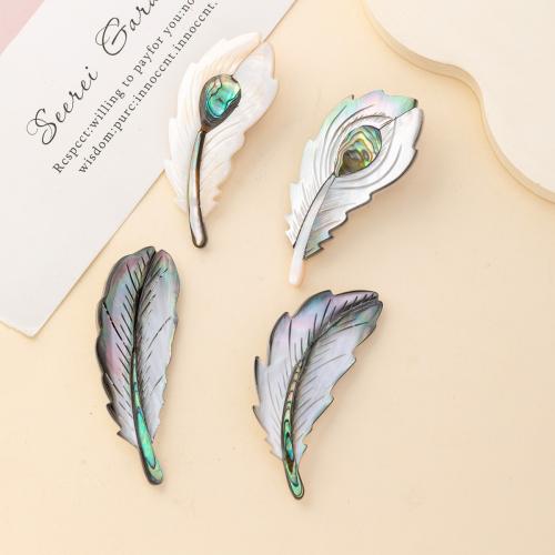 Shell Brooch, with Tibetan Style, Feather, silver color plated, different size for choice & for woman, more colors for choice, Sold By PC