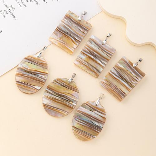 Shell Pendants with Zinc Alloy silver color plated & DIY Sold By PC