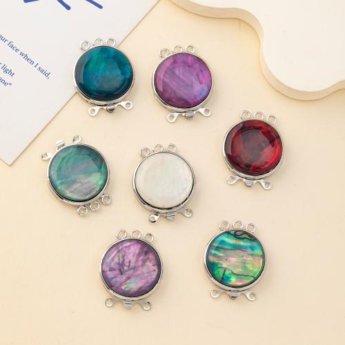 Shell Connector, with Tibetan Style, silver color plated, DIY & 3/3 loop, more colors for choice, 25x30mm, Sold By PC