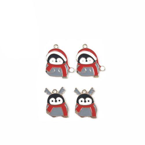 Tibetan Style Enamel Pendants, Penguin, gold color plated, DIY & different styles for choice, more colors for choice, 100PCs/Bag, Sold By Bag