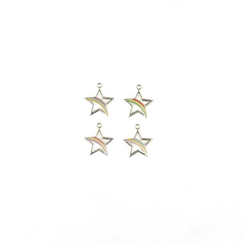 Zinc Alloy Enamel Pendants Star gold color plated DIY Sold By Bag