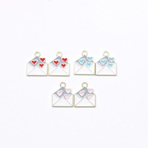 Zinc Alloy Enamel Pendants Envelope plated DIY Sold By Bag