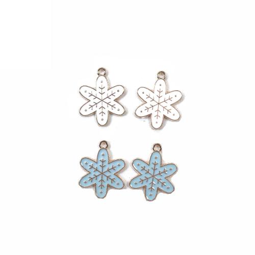 Tibetan Style Enamel Pendants, Snowflake, plated, DIY, more colors for choice, 100PCs/Bag, Sold By Bag