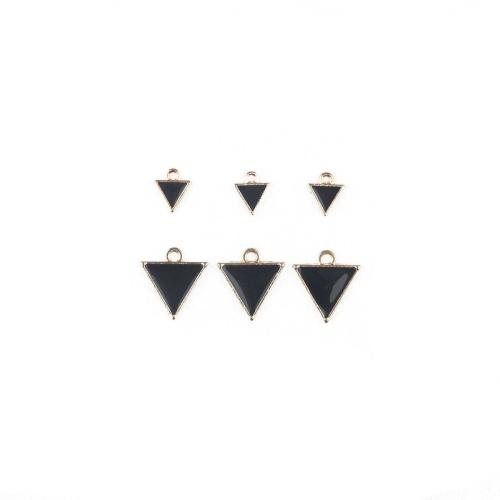 Tibetan Style Enamel Pendants, Triangle, gold color plated, DIY & different styles for choice, more colors for choice, 100PCs/Bag, Sold By Bag