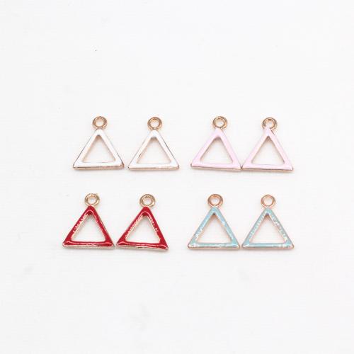 Zink legering emalje vedhæng, Zinc Alloy, Triangle, guldfarve belagt, du kan DIY, flere farver til valg, 100pc'er/Bag, Solgt af Bag