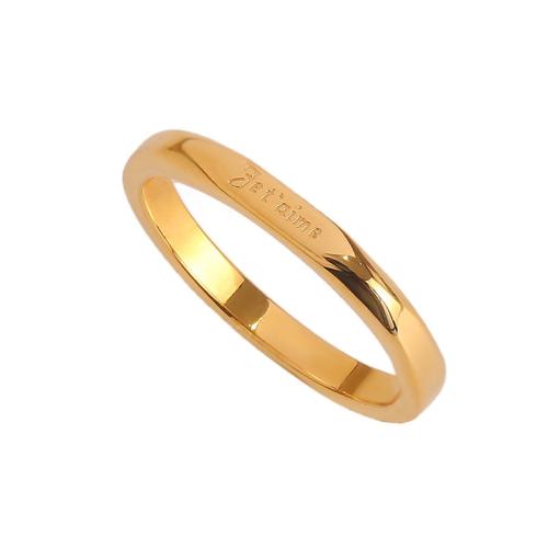 Titanium Steel Finger Ring, gold color plated, fashion jewelry & different size for choice, golden, Sold By PC