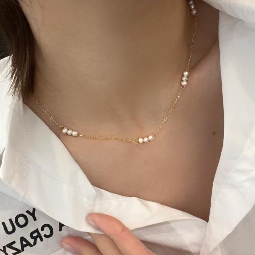 Titanium Steel Necklace, with Plastic Pearl, with 5cm extender chain, plated, fashion jewelry, more colors for choice, Length:40 cm, Sold By PC