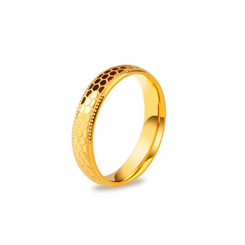 Anillo de dedo de Titantium Acero, Partículas de acero, chapado en color dorado, Joyería & diverso tamaño para la opción, dorado, Vendido por UD