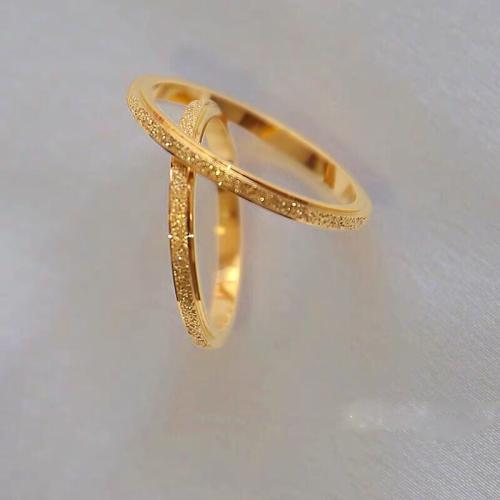 Titanium Steel Finger Ring gold color plated fashion jewelry golden Sold By PC